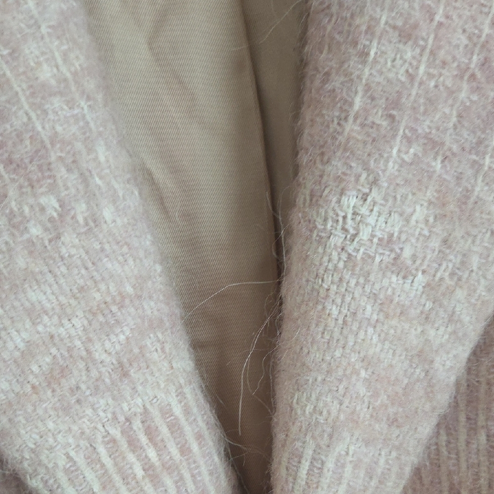 SÉZANE Pink Wool Blend Shawl Collar Coat Soft Rose Melange Size 38 M - Picture 10 of 15